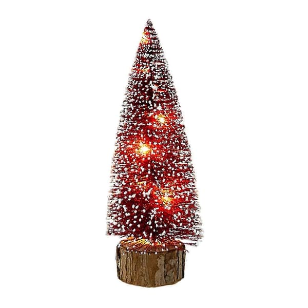 Juletræ Rød LED Mini Belyst Skrivebordsdekoration Scene Layout Red Free Size