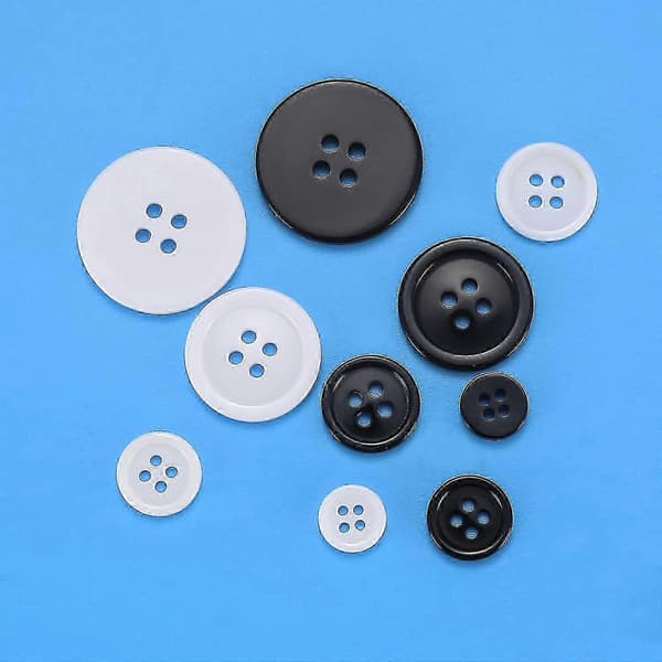 4-hullers harpiksknapper til håndarbejde strikning 160 stk. 10mm 12mm 15mm