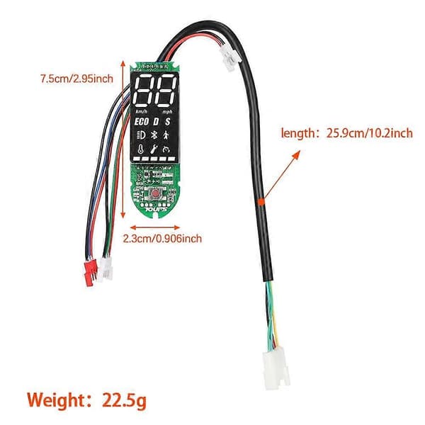 Bluetooth PCB Elscooter Dashboard för 36V 500W Scootrar