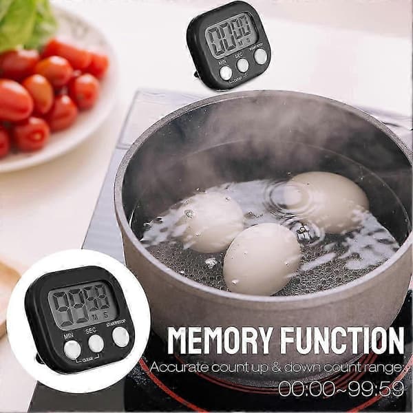 24-pack mini magnetisk digital timer med på/av-knapp för klassrum och matlagning Black