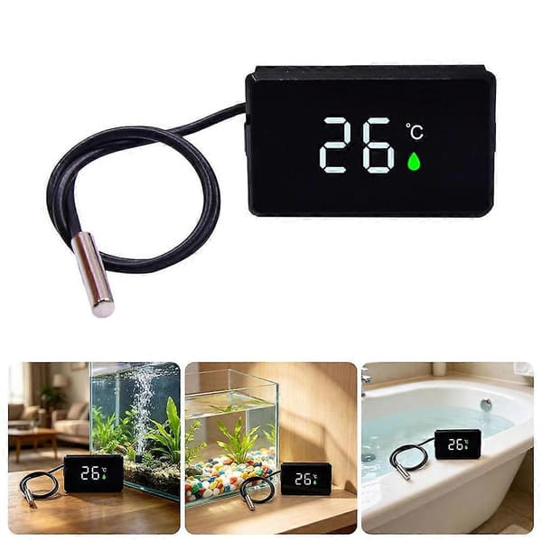 Led Digitala Termometrar med Extern Sond Temperaturmätning Hög Noggrannhet Digitala Termometrar Black