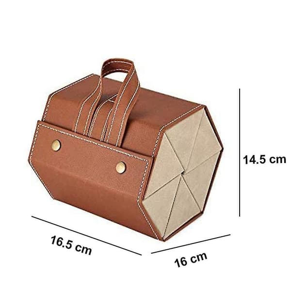 Solbrilleorganizer 5/6 rum Rejseetui til briller Flere par Brun Brown hexagonal