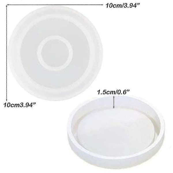 Silikoneform til DIY runde bordskånere 10 cm 3-pak harpikskunsthåndværk