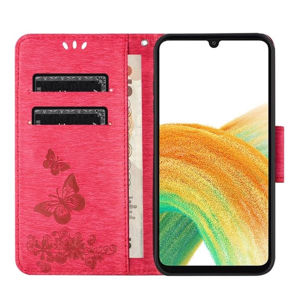 Samsung Galaxy A35 5G Cover Foldbart Stativ PU Læder - Rød