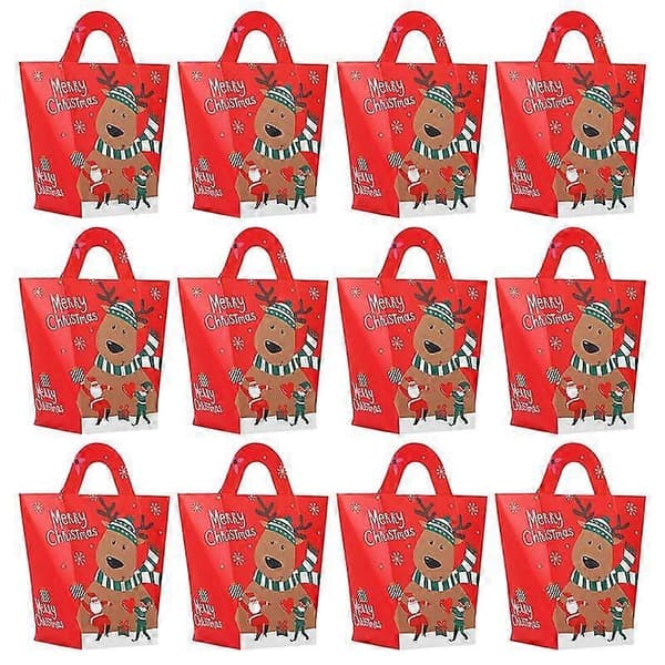12 st kreativa julgodisaskar, bärbara presentförpackningar (utan band, älg)