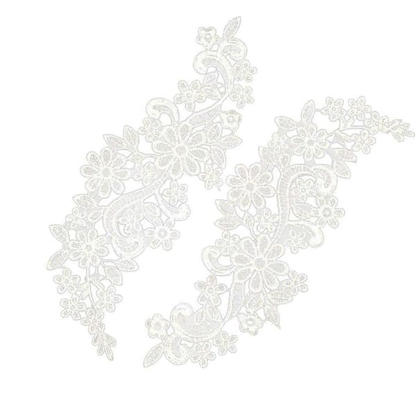 Ihålig Flora Blommig Spetskrage Halsringning Broderi Patch Trims DIY Ny