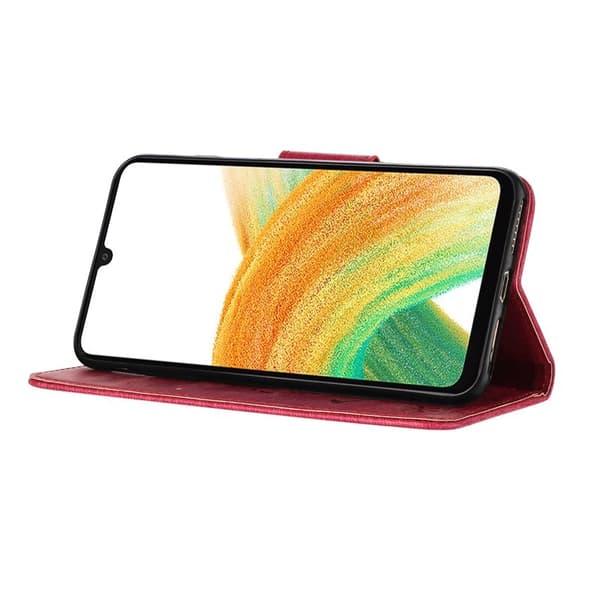Samsung Galaxy A35 5G Fodral Vikbart Stativ PU Läder - Röd