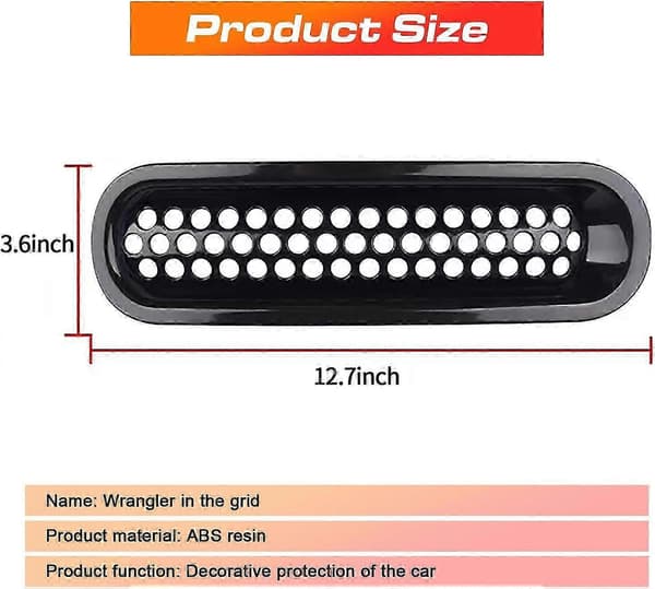 Frontgrillnätinsatser för 2007-2017 Jeep Wrangler JK, 7-pack