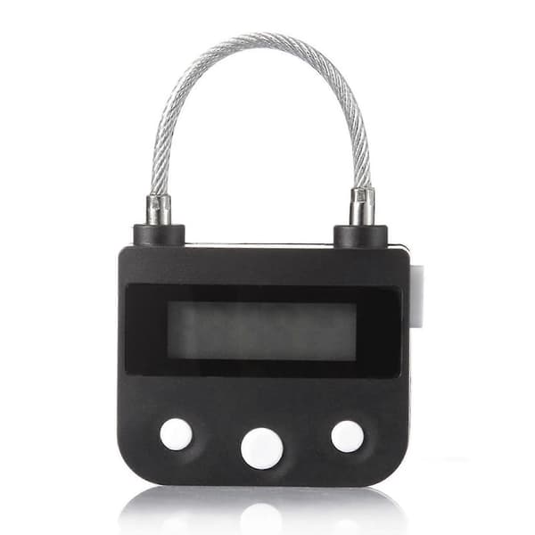 [14]2x Electronic Timer Lock with Time Lock, Countdown Lock with USB Charging, 130kg Pull Force, Waterproof for Outdoor Use, 46x40x20mm, Black[ZHE]