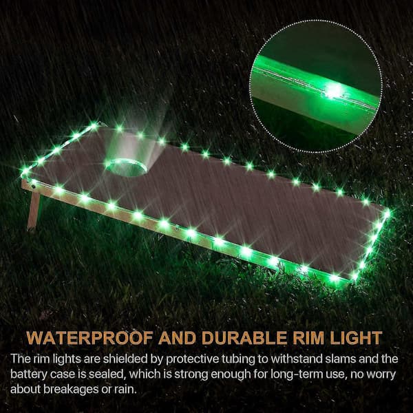 LED Cornhole-lampor, fjärrkontroll Cornhole Board Edge och Ring LED L-