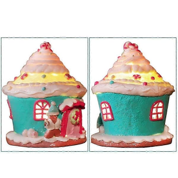 LED julepepperkakehus lysende dekorasjon, pepperkakehusdekorasjon