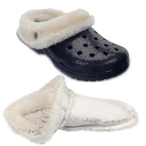 Innersulor för Crocs Clogs Ersättning, Vinterpälsinsats Skofoder Sula Varm Avtagbar Pälsfoder Hustomtar Fleece För Utomhus Inomhus TW 35-36