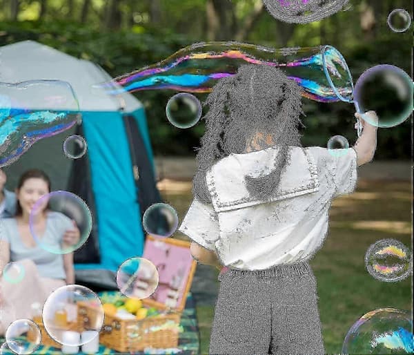 15 delar stort bubbelstavsset med bricka, sommarpresent för barn utomhus