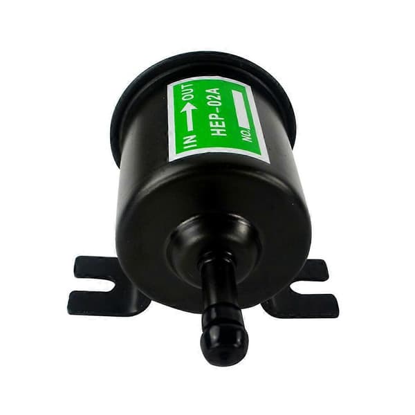 Universell 12V kraftig elektrisk bränslepump i metall, solid bensin inline bränslepump, bensintransferpump black