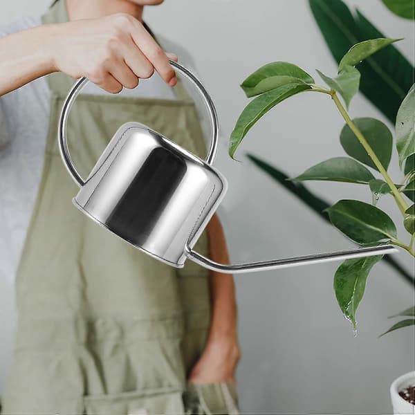 Lille vandkande 900 ml rustfrit stål til blomsterpotter husholdning Silver