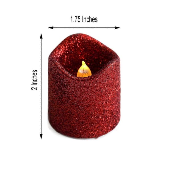 BalsaCircle 12 røde glitter LED batteri telys for fest bryllup midtpunkt dekor Red