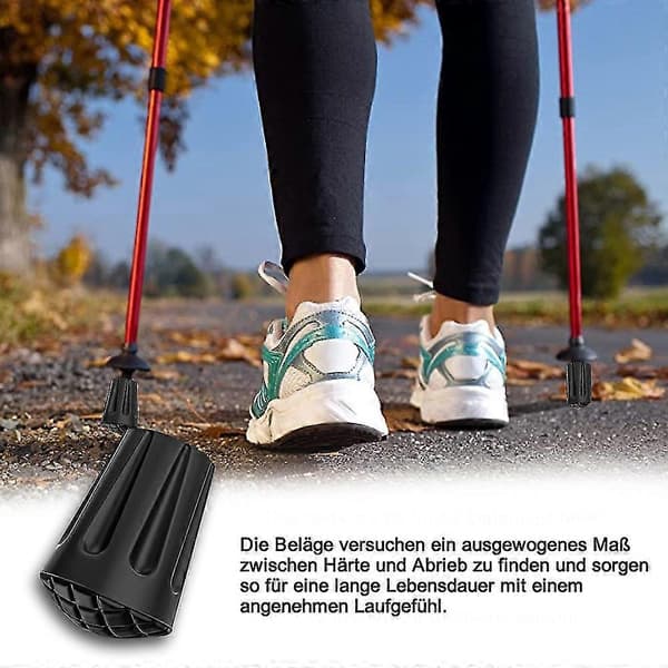 Kraftige sorte udskiftningsspidser til skridsikre gummistave sorte (8 pakke)