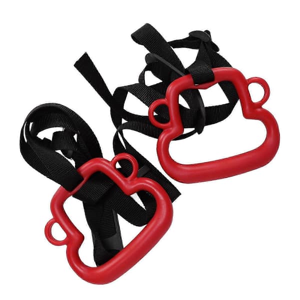 2 stk. ape-ringer for barn 150 kg ergonomiske bærbare utendørs pull-up justerbare stropper rød