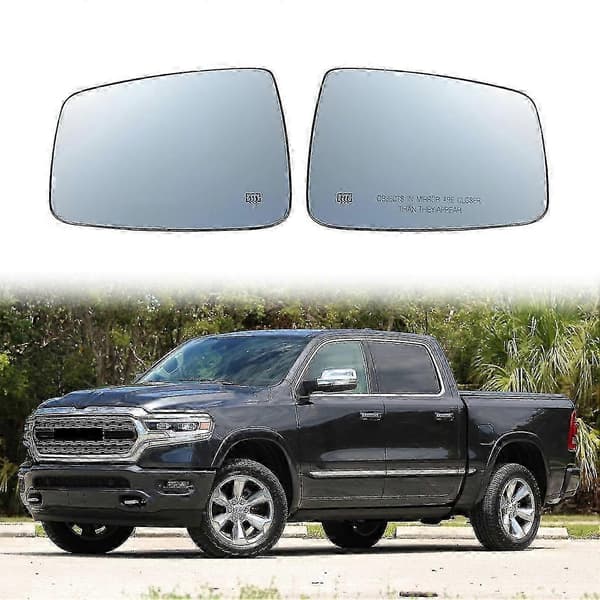 Höger uppvärmd dörrvingespegelglas för 2009-2019 Ram 1500 2500 fram passagerarsida white mirror