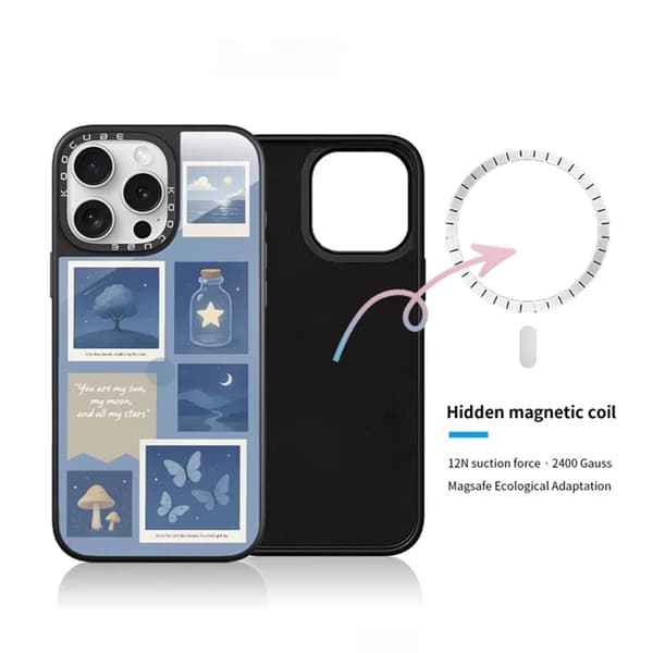 Mobilskal för iPhone 15 Pro Max MagSafe Aluminium Silikon Blå 95