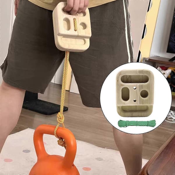 Klätterhängbräda med justerbart rep, trägrepp, fingerstyrketräning, resor