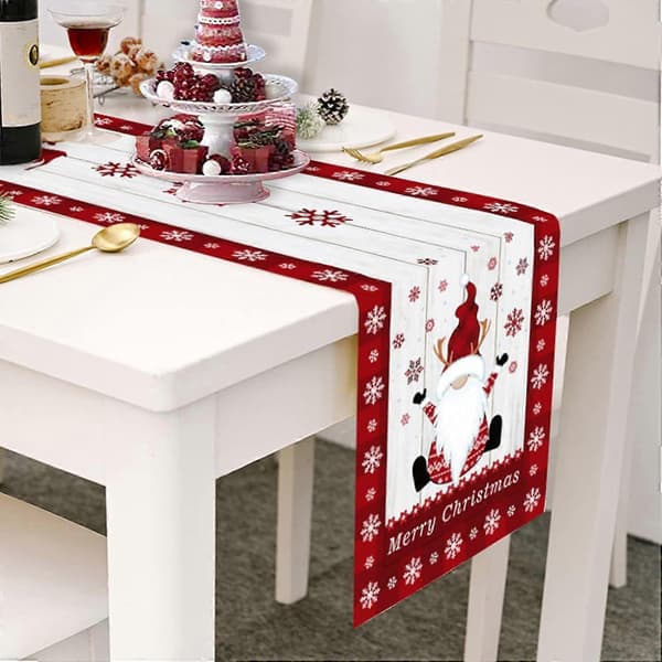 Julbordslöpare - Bordsdekoration med tomte och älg