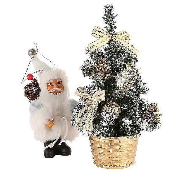 40 cm kunstigt bordjuletræ Mini julepynt med LED-lys til ferien