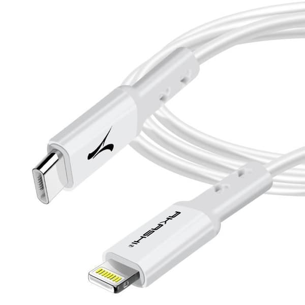 USB-C til Lightning opladerkabel - AKASHI - 3m - Hurtig opladning 3A - Synkronisering - Hvid Vit