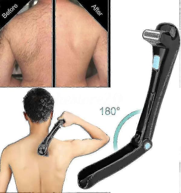 Hårfjerner til mænds ryg, ergonomisk kropsbarbermaskine til våd eller tør brug