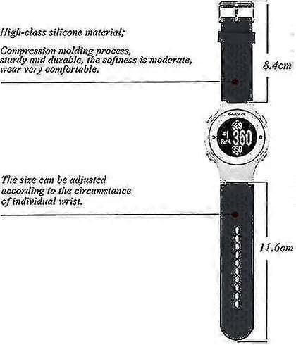 Myk silikon erstatningsrem for Garmin Approach S2 / S4 - MXBC Black