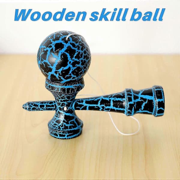 Puinen Kendama ulkourheilulelu lapsille ja aikuisille pyökkipuusta BlackBlue