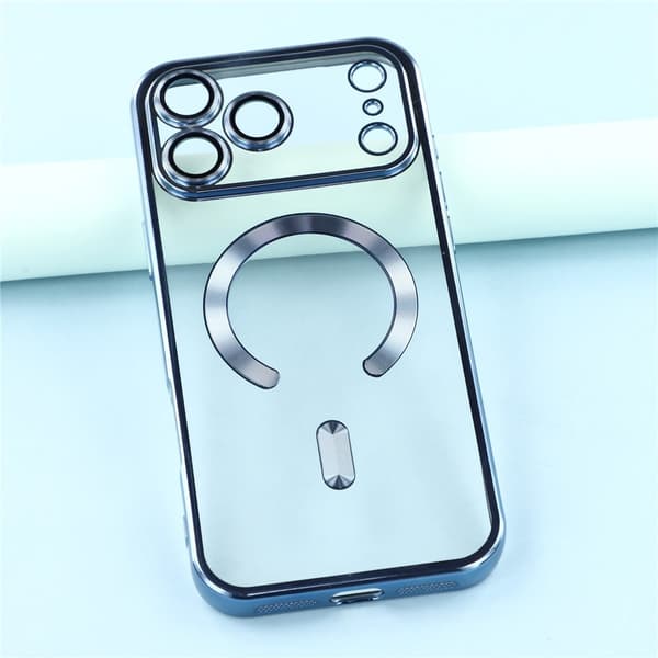 iPhone 17 Pro Max Deksel MagSafe Galvanisert TPU Blå 35