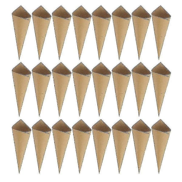 120 stk. hjerteformede konfettikegler bryllupsgaver kraftpapirblade