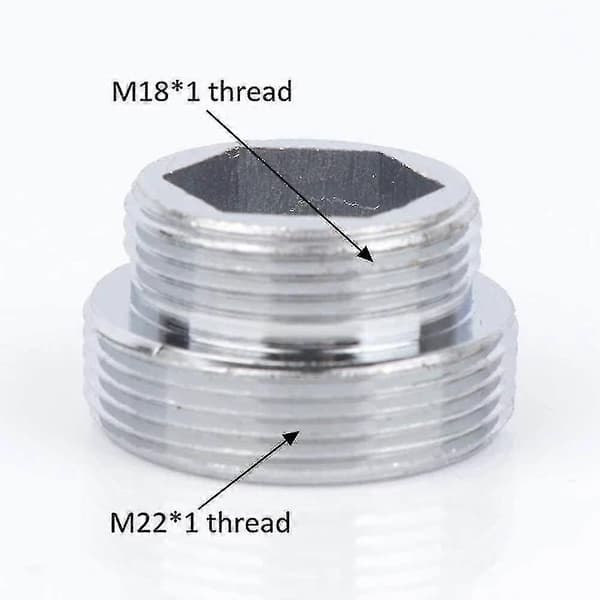 Solid messing M18 til M22 kranadapter sett med 2 for kjøkkenvasklufter