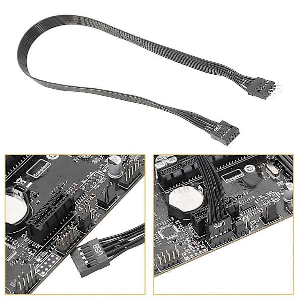 24AWG Computer 9-bens han til hun forbindelse fladkabel USB 9-bens forlænger 20cm
