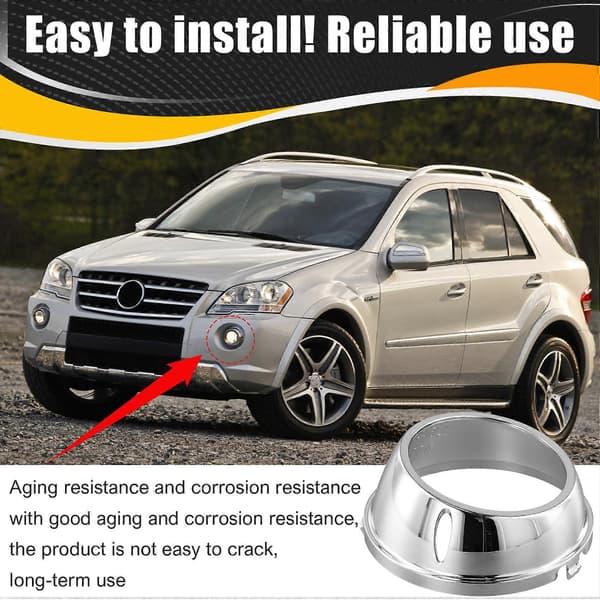 Bilfrontfanger Tåkelys Kromring Trim for W164 Ml63 A1648852922 Venstre Silver