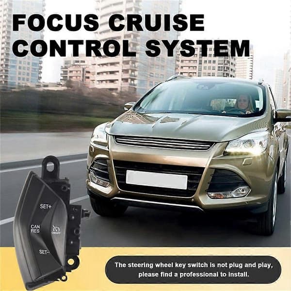 Bilratt Hastighetskontrollbryter Cruise Control System Kompatibel med Ford Focus 3 Kuga Black