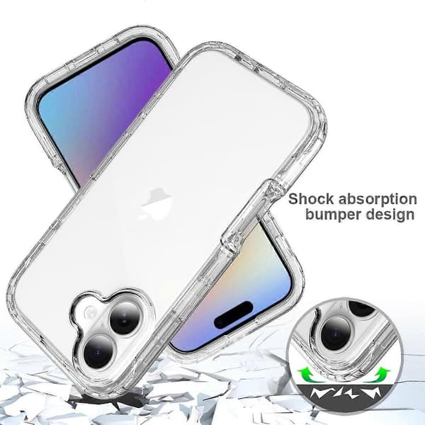 Til iPhone 17-deksel TPU PC 2-i-1 Fallsikkert Klart Telefondeksel