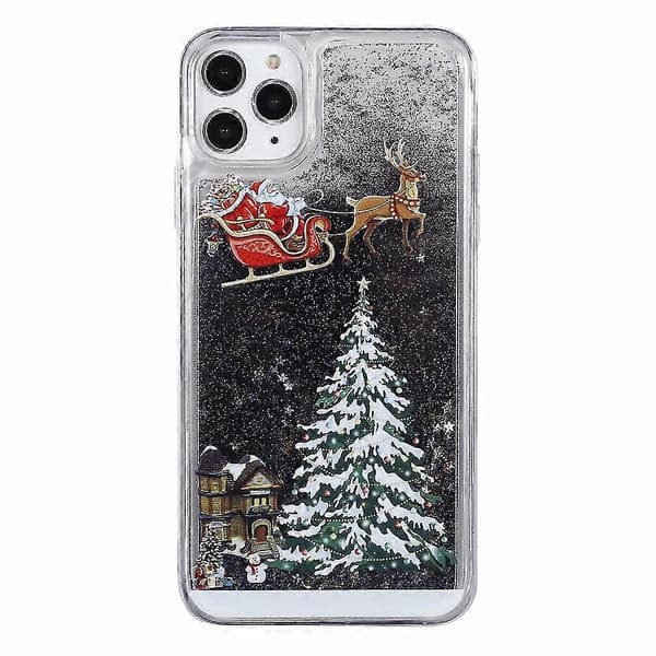 Jule-glitterdeksel til mobiltelefon Black For iPhone 11Pro Max
