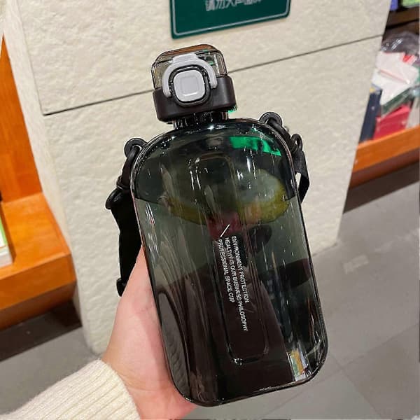 Läcksäker platt dricksflaska 750 ml PC Silikon för sport och gym