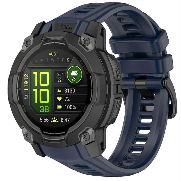 22 mm silikonerem til Garmin Instinct 3 Solar/Instinct 3 AMOLED 45 mm udskiftningsurrem Multicolor Navy Blue