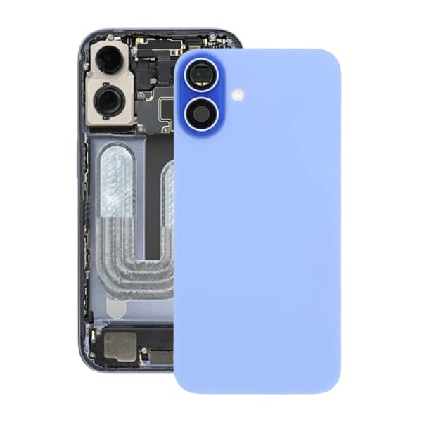 iPhone 16 Plus bakglass med magnet og kameralinse - Blå Blå blue