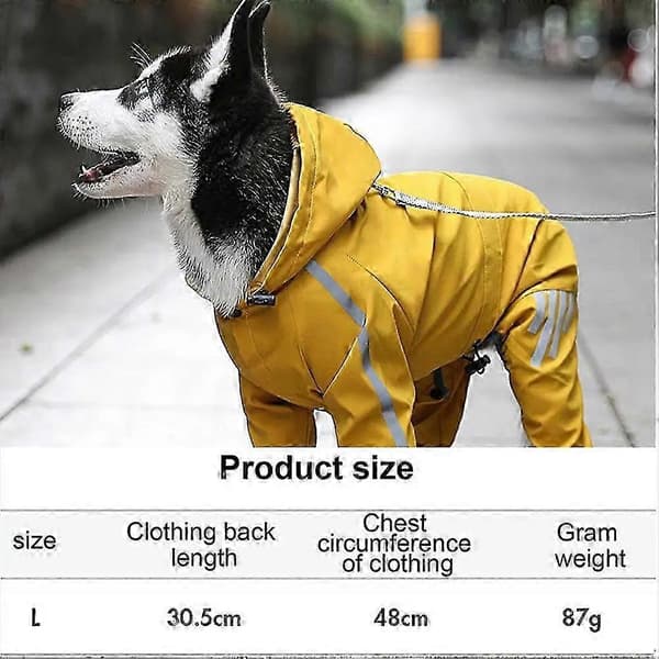 Vanntett hette lett 4 ben hund regnfrakk Yellow as described