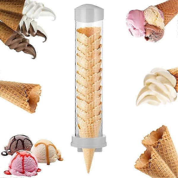 Vaffelkjegleholder og iskremdispenser i plastsett