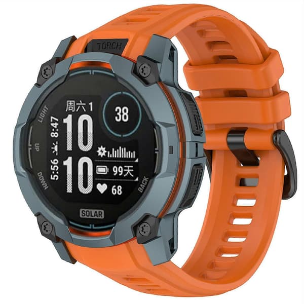 22 mm silikonerem til Garmin Instinct 3 Solar/Instinct 3 AMOLED 45 mm udskiftningsurrem Multicolor Dark Orange