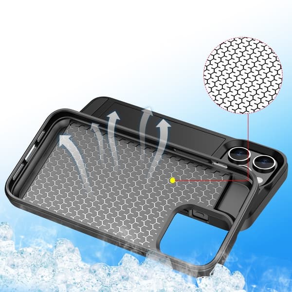 iPhone 15 Plus -kotelo korttipaikalla Svart black