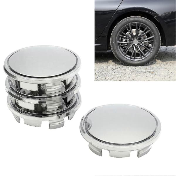 4 stk. bilhjulssenterkapsel for SUV, universell plastfelgdeksel, robust design Silver