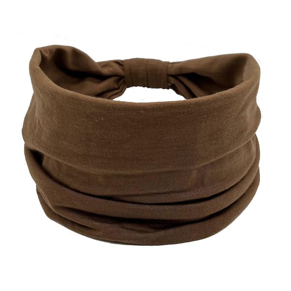 Ensfarget bredt elastisk pannebånd for kvinner, elastisk sklisikker turban