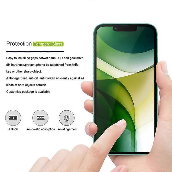Lemonda HD Silk Print Full Glue Full Screen Coverage 9H Härdat Glas Skydd för iPhone 13 mini
