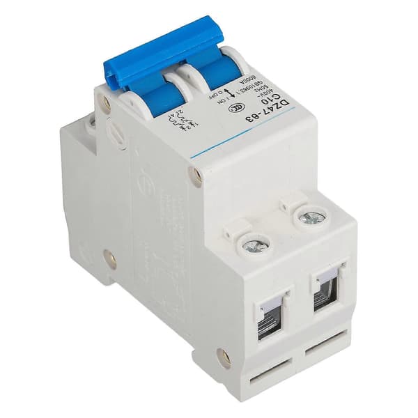 DZ47-63 C10 2P Miniature Strømafbryder 10A 400V DIN Skinne Montering Overbelastningsbeskyttelse